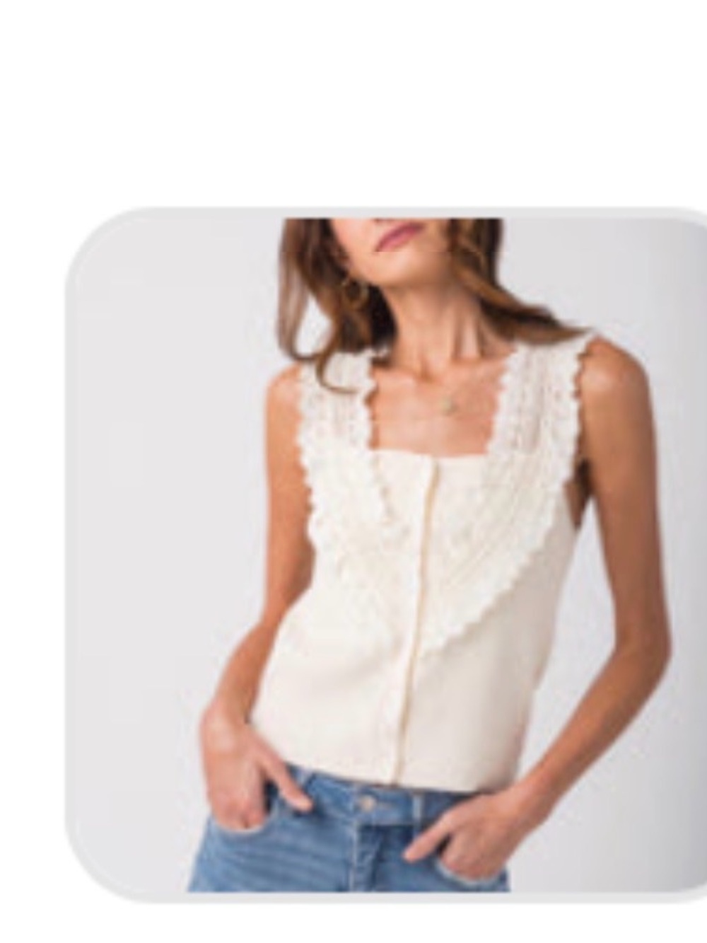 Fate lace strap rib sweater tank